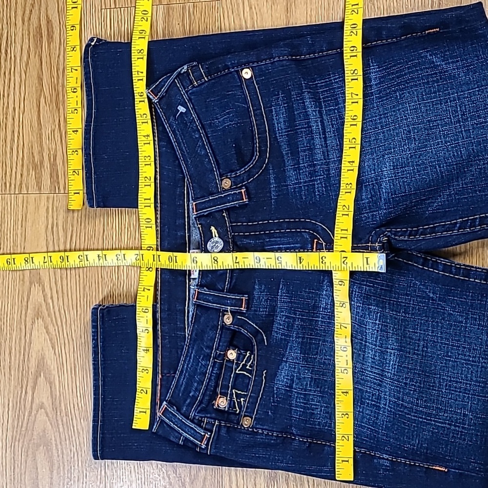 TRUE RELIGION VITAGE 32x25 WOMENS GIRLS STRIGHT DENIM DARK WASH KATE JEANS - Picture 5 of 8